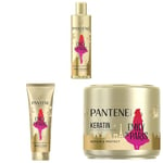 Pantene x Emily in Paris Repair & Protect Édition Limitée Shampoing Sérum 250ml + Après-Shampoing Sérum 220ml + Masque Capillaire 300ml, Enrichi en Nutriments Pro-V et en Peptides de Collagène