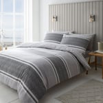 Catherine Lansfield Textured Bands Grey Bedding Set - Double