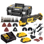 Dewalt DCS353D2 12V Brushless Multi Tool 2 x 2Ah Battery & 74Pcs Accessories Set