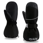 ThxToms Gants de Ski pour Enfants Gants d'hiver de -15 °C Coupe-Vent Imperméable Chaud Oxford épais Temps Froid Sports de Plein air Snowboard Garçon et Fille pour 4 à 13 Ans