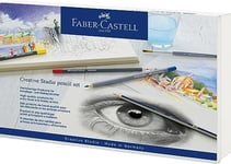 Faber-Castell 210009 - Creative Studio Set, 30 pièces, avec crayons aquarelle Goldfaber, crayons, Pitt Artist Pens et accessoires