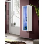 Vitrine LED Murale Design "Fly II" 126cm Blanc