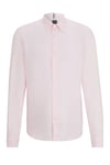 Hugo Boss Black Mens S-liam-s-bd-c1-242 Long Sleeved Shirt Light Pastel Pink - Size Large