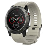 Garmin Fenix 5S silikoninen kellonauha - Harmaa Hopea/Harmaa