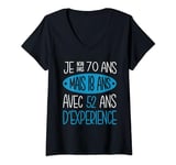 Femme Tee Shirt Anniversaire 70 Ans Idée Cadeau Original Drôle T-Shirt avec Col en V