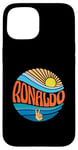 Coque pour iPhone 15 Ronaldo T-shirt vintage Sunset Ronaldo Groovy Tie Dye