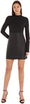 Calvin Klein Jeans Women Dress Coated Milano A-Line Long Sleeve, Black (Ck Black), XXS