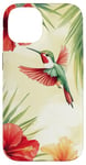 Coque pour iPhone 14 Colibri Tropical Fleurs Florales Nature Été