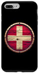 Coque pour iPhone 7 Plus/8 Plus Drapeau vintage de la Suisse vieilli Proud Swiss Patriot