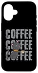 Coque pour iPhone 16 Bande dessinée café chat