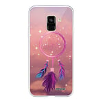 Evetane - Coque Silicone Compatible Samsung Galaxy A8 2018 - Protection Intégrale 360, Fine et Transparente - Coque Avant & Arrière - Haute Résistance - Attrape rêve Rose