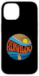 Coque pour iPhone 14 Ronaldo T-shirt vintage Sunset Ronaldo Groovy Tie Dye