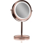 Gillian Jones Table Mirror With Led Light & x10 Magnification Copper