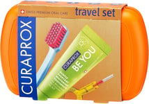 Curaprox Travel-Set Orange - Snap-Together Travel Toothbrush CS 5460 + "Be You +