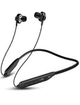 MAS CARNEY Wireless Bluetooth in-Ear Earphones BI2，Neckband Magnetic Headphones with Microphone Dual Drivers for Phone Call Music Running Sports Gym, Black