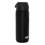 ION8 Gourde, 750 ml, Anti-Fuite, Sports, Facile à Ouvrir, Verrouillage Sécurisé, Lavable en Lave-vaisselle, Poignée de Transport, Couvercle Rabattable, Sans BPA, Poignée Profilée, Noir