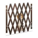 Relaxdays Barrière sécurité Extensible Jusqu’à 126 cm, Chiens, 70-82 cm de Haut, Bambou, escaliers & Portes, Marron