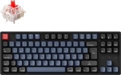 Keychron K8 Pro (schwarz/blau, DE-Layout, Gateron G Pro Red, Hot-Swap, Aluminiumrahmen, RGB, PBT)