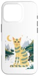 Coque pour iPhone 16 Pro Chat mignon Art Midnight Illustration Simple Art