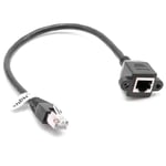 vhbw Câble d'extension LAN Ethernet Cat6 Rallonge RJ45 mâle vers femelle RJ 45 30cm avec trous de vis de montage sur panneau; noir