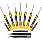 Professionella precisionsmagnetiska Torx/stjärn/tx-skruvmejslar, set/kit med 6 delar, T3 T4 T5 T6 T8 T10 (FMY)