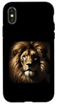 Coque pour iPhone X/XS Chemise lion africaine pour femmes, hommes, enfants, animaux sauvages, roi chat sauvage