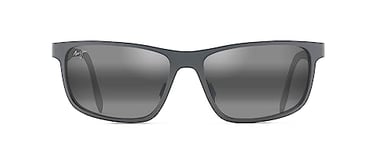 Maui Jim Men's Anemone Sunglasses, Satin Black/Neutral Grey Polarized, Medium