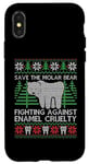 Coque pour iPhone X/XS Pull de Noël moche avec ours en molaire « Save The Molar Bear »