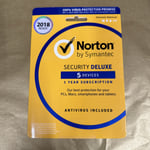 Norton Security DELUXE 5 Devices 1 Year 2018 Antivirus Physical Card Posted