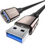 Câble USB 3.0 2M, USB A mâle vers A mâle Câble, USB 3.0 Super Speed Câble de Données pour Disque Dur Externe, Lecteur DVD, Refroidisseur PC Portable, Hub USB, TV Box, Imprimante et Caméra