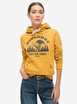 Superdry Lo-Fi Outdoor Graphic Hoodie - Yellow, Yellow, Size 14, Women