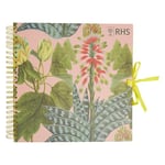 RHS The Royal Horticultural Society Wiro Bound Hardback Scrapbook, 40 Pages, White Paper, Succulents, 12" x 12", Multicoloured, With Coordinating Ribbon Closure And Wire Colours