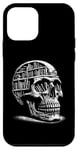 Coque pour iPhone 12 mini Bibliothèque Crâne - Illustration Vintage Bookworm Books Lover