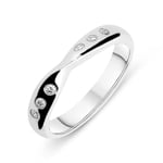 Platinum 0.09ct Diamond Set Twist Band Ring