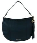 Michael Kors Navy Shoulder Bag Dark Blue Leather LargeTop Zip Hobo Style Brooke