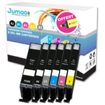 Lot de 6 cartouches jet d'encre type Jumao compatibles pour Canon Pixma MG7750 +Fluo offert