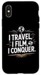 Coque pour iPhone X/XS I Travel I Film I Conquer Funny Vlogging Devise