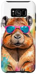 Coque pour Galaxy S8+ Capybara Lunettes Soleil Capy Coloré Animaux Motif Imprimé