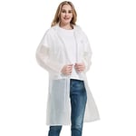 UNIQUEBELLA Imperméable Eva Travel Transparent Poncho de pluie Accessoires de pluie pour homme et femme Vêtements de pluie Cape de pluie Imperméable pour la randonnée, Blanc., M