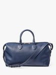 Aspinal of London Weekender Pebble Grain Leather Holdall, Caspian Blue