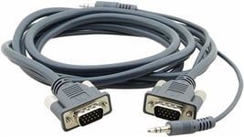 Kramer Electronics C-MGMA/MGMA-6 1,8 m VGA (D-Sub) + 3,5 mm Noir - Câbles vidéo et adaptateurs (1,8 m, VGA (D-Sub) + 3,5 mm, VGA (D-Sub) + 3,5 mm, Mâle, Mâle, Droit)