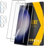 Protection D'écran Pour Samsung Galaxy S23 Ultra,[2+2 Pièces] Film Tpu Flexible Et Protection Objectif Caméra,Compatible Id D'empreinte Digitale Installation Facile Coque Amical Accessoire(Q1282)