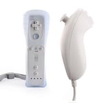 MotionPlus et Nunchuk avec étui en Silicone pour Wii et Wii U- Blanc