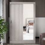 Armoire coulissante 2 portes avec miroir Galano Bristol - Armoire 2 portes élégante et robuste peu encombrante - Meuble de chambre à coucher avec