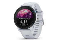 Garmin Forerunner 255 Music - 46 mm - sportsur med stropp - silikon - håndleddstørrelse: 130-205 mm - display 1.3 - 4 GB - Bluetooth, Wi-Fi, ANT+ - 49 g - svart, hvit stein