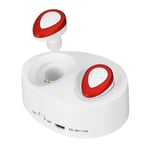 Mini Bluetooth 5.0 écouteur True Wireless Stéréo IPX5 écouteurs étanches TWS Casque avec micro, blanc et rouge