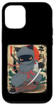 Coque pour iPhone 12/12 Pro Chat ninja japonais, chat noir kawaii ninja