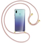 Collier pour Huawei P Smart 2019, Honor 10 Lite or rose (O) Etui Coque + cordon