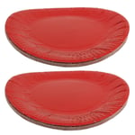 CHRISTMAS PARTY PLATES x20 Kids Disposable Shiny Red Dinner Lunch Food Foil