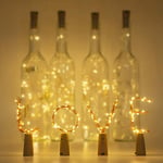 koopower 6 pièces 2M LED batterie de lumière de bouteille, lumières de bouteille de vin, guirlandes lumineuses en fil de cuivre blanc chaud pour fête, jardin, Noël, Halloween, décoration d'éclairage